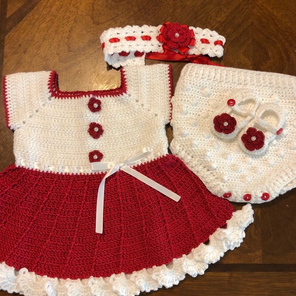 CROCHET BABY SET  0-3 MONTHS - Picture 2 of 2